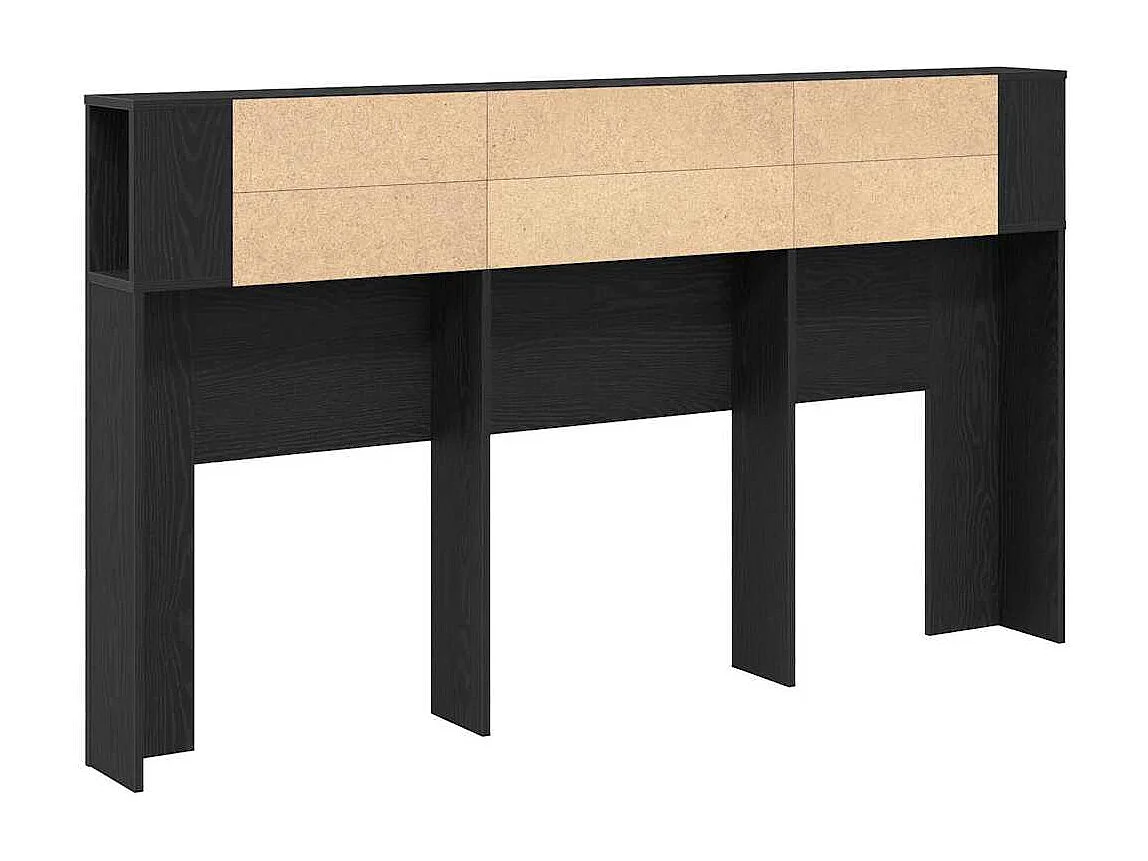 Hoofdeinde Kast Zwart eiken 180 x 18.5 x 102.5 cm Bewerkt hout