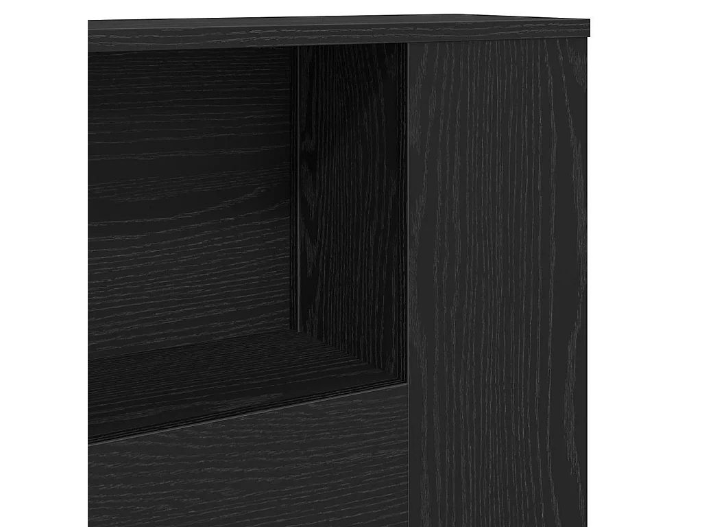 Hoofdeinde Kast Zwart eiken 180 x 18.5 x 102.5 cm Bewerkt hout