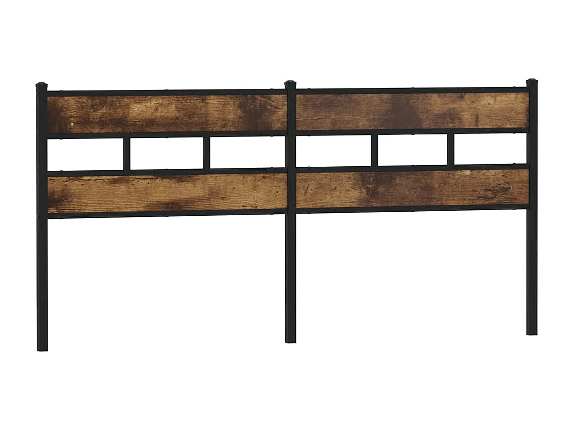 Tête de lit chêne fumé 193 cm fer et bois d'ingénierie