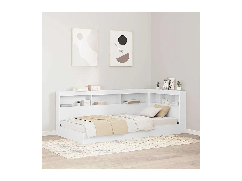 Tête de lit de rangement Blanc 80 cm Bois d'ingénierie