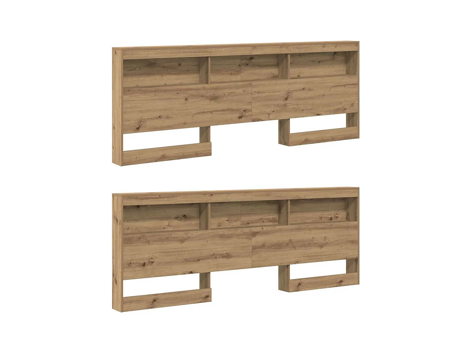 Tête de lit de rangement avec étagère chêne artisanal 200 cm