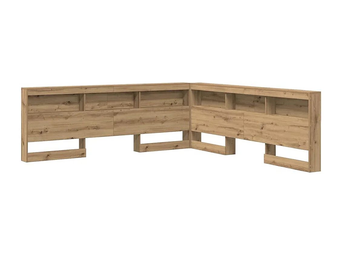 Cabecera de almacenamiento con estante Roble artisan 200 cm