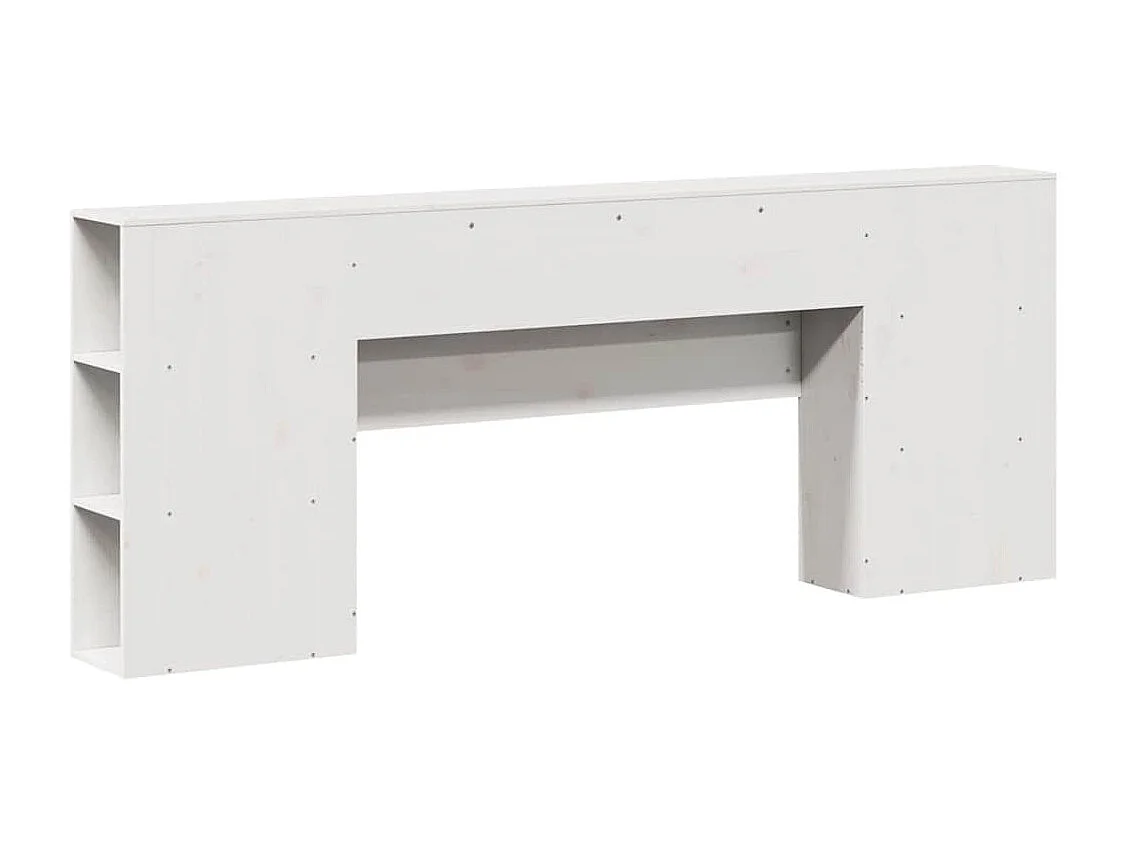 Tête de lit avec rangement blanc 180 cm bois massif de pin