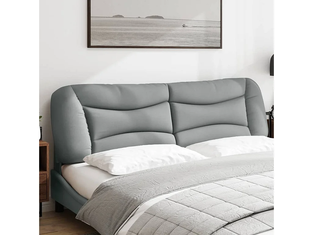 Tête de lit gris clair 193 cm tissu