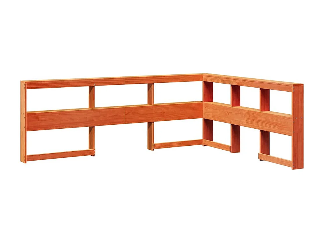 Tête de lit de bibliothèque forme de L 135 cm bois massif pin