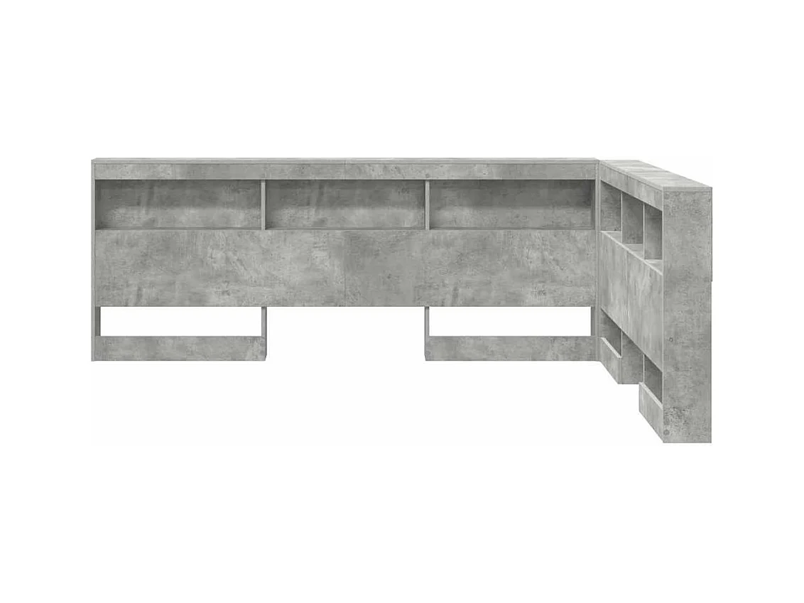 Tête de lit de rangement Gris béton 135 cm Bois d'ingénierie