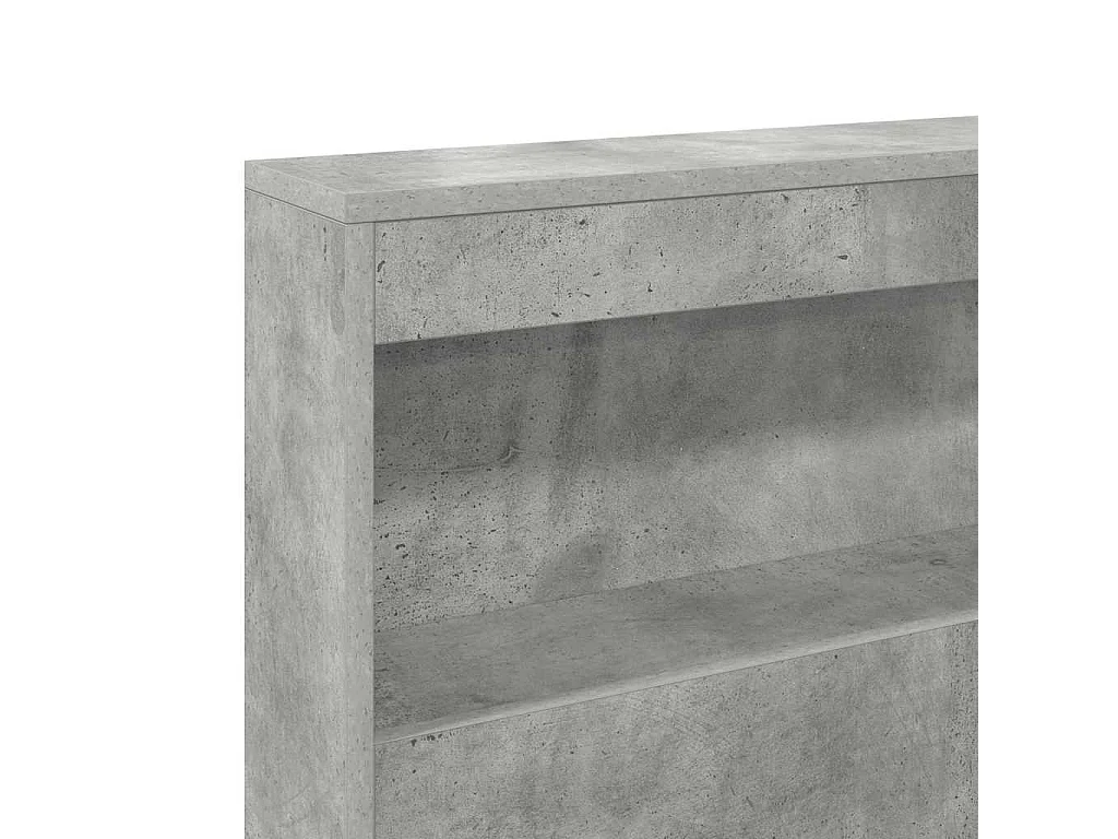 Tête de lit de rangement Gris béton 135 cm Bois d'ingénierie