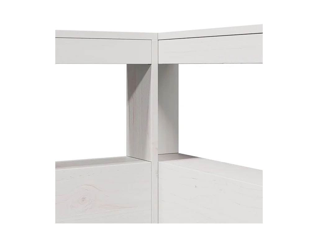 Boekenkast Hoofdeinde L-vormig 75 cm massief grenenhout wit