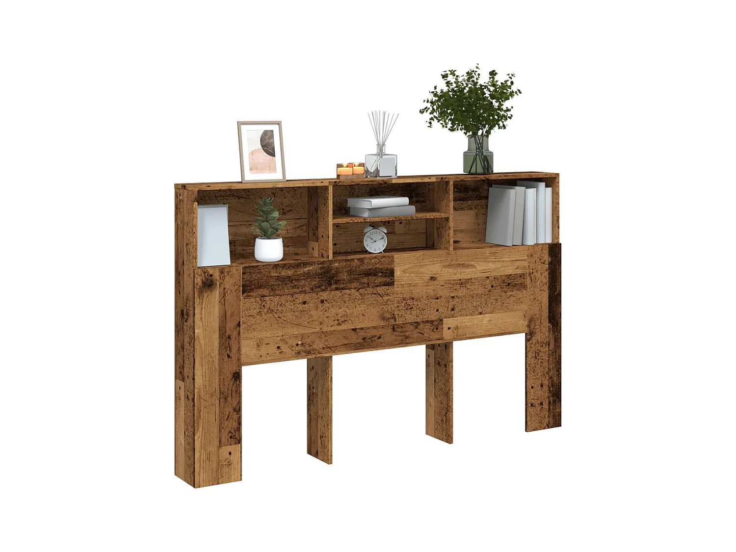 Cabecero armario madera ingeniería envejecida 160x19x103,5 cm