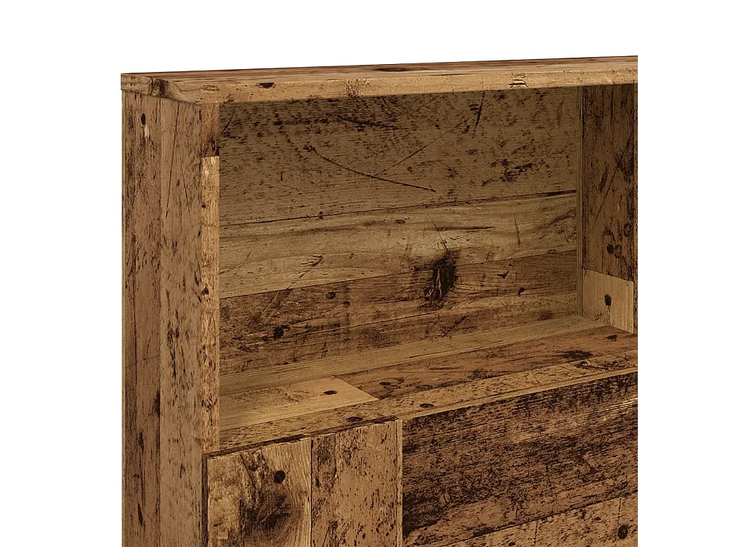 Armoire de tête de lit vieux bois 160x19x103,5 cm