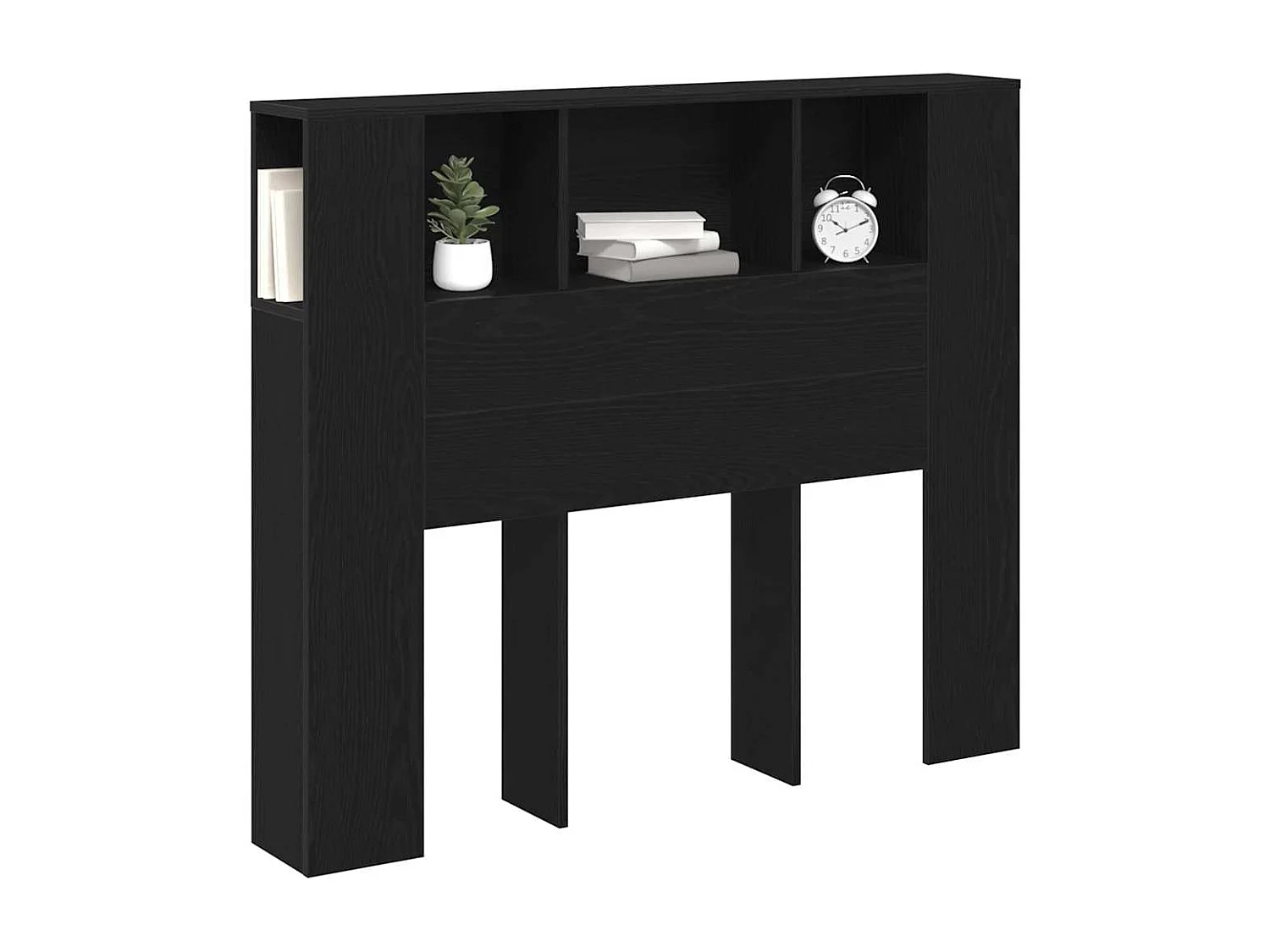 Hoofdeinde Kast Zwart eiken 120 x 19 x 104,5 cm Bewerkt hout