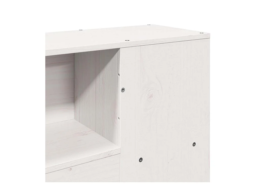 Hoofdbord met opbergruimte 135 cm massief grenenhout wit