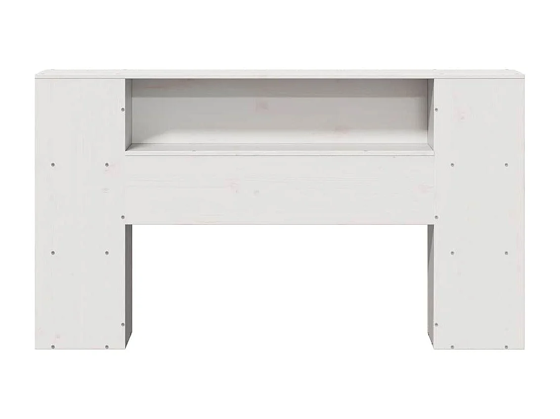 Tête de lit avec rangement blanc 135 cm bois massif de pin