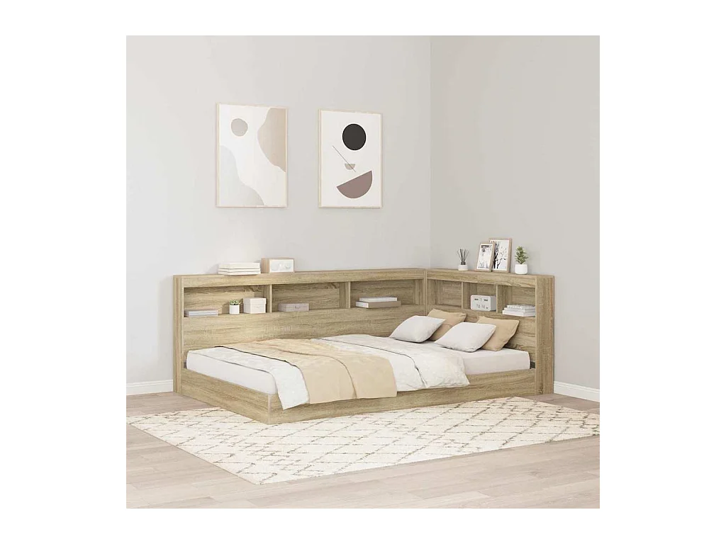 Tête de lit de rangement Chêne sonoma 120 cm Bois d'ingénierie
