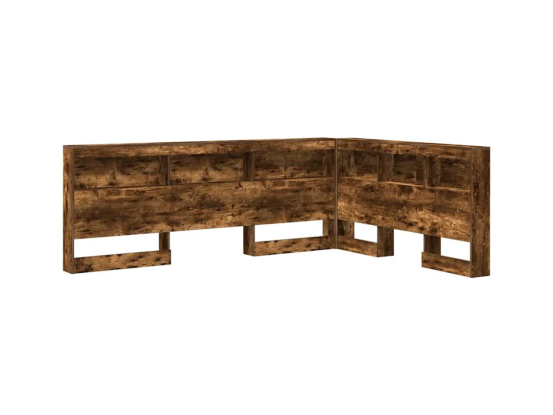 Tête de lit de rangement Chêne fumé 135 cm Bois d'ingénierie