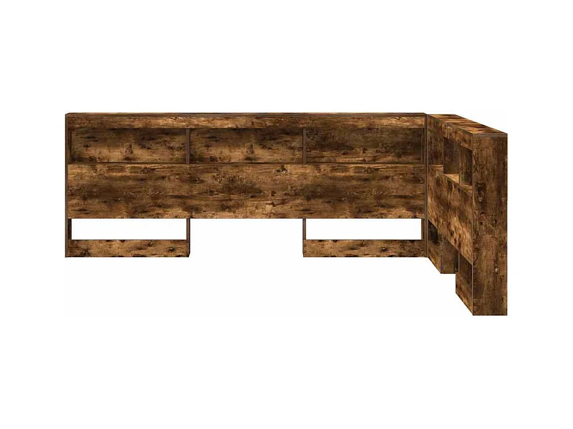 Tête de lit de rangement Chêne fumé 135 cm Bois d'ingénierie