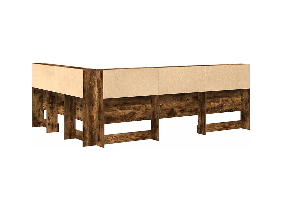 Tête de lit de rangement Chêne fumé 135 cm Bois d'ingénierie