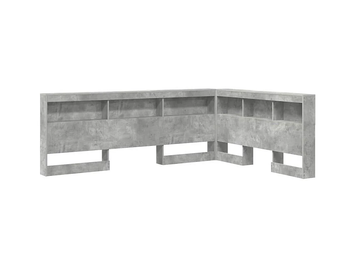 Tête de lit de rangement Gris béton 140 cm Bois d'ingénierie
