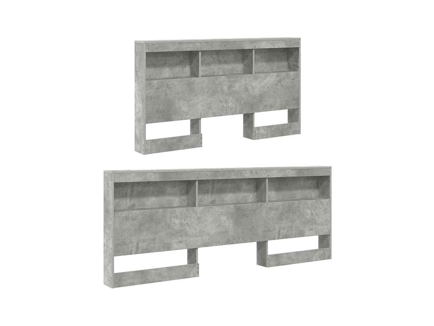 Tête de lit de rangement Gris béton 140 cm Bois d'ingénierie