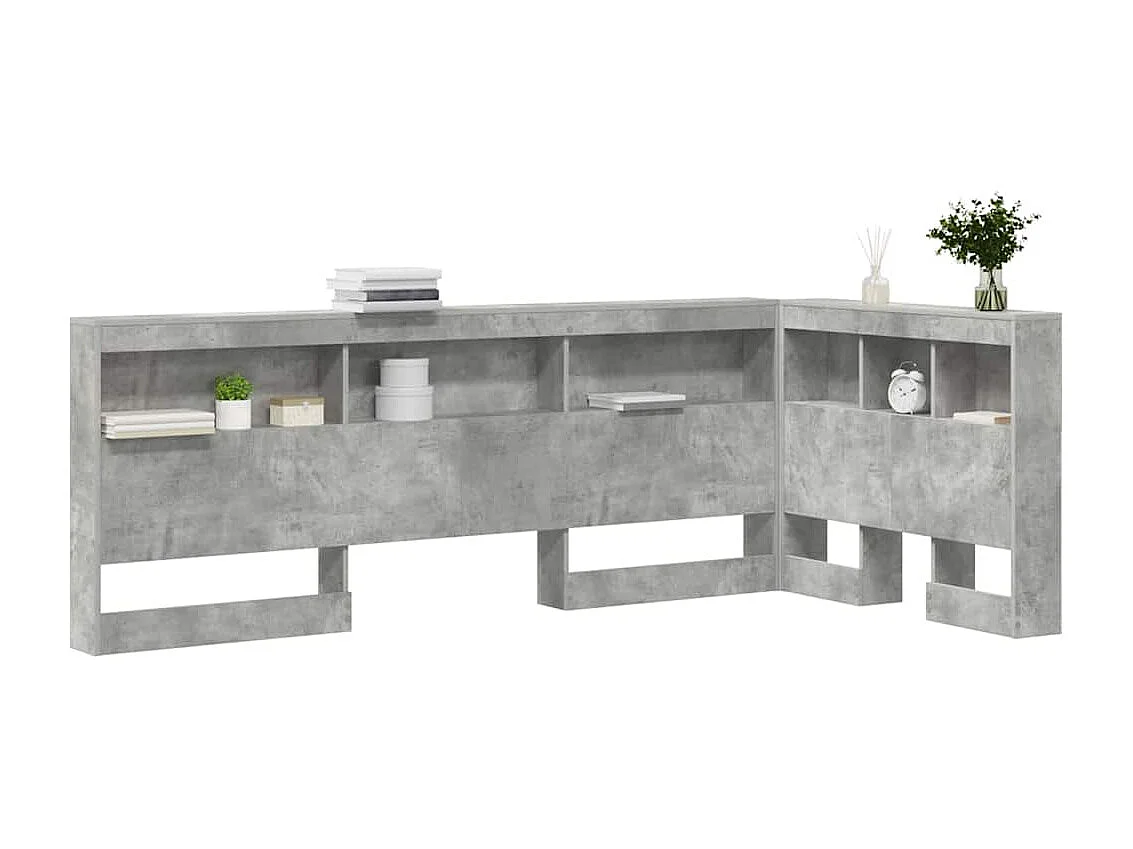 Cabecera de almacenamiento con estante Gris hormigón 75 cm