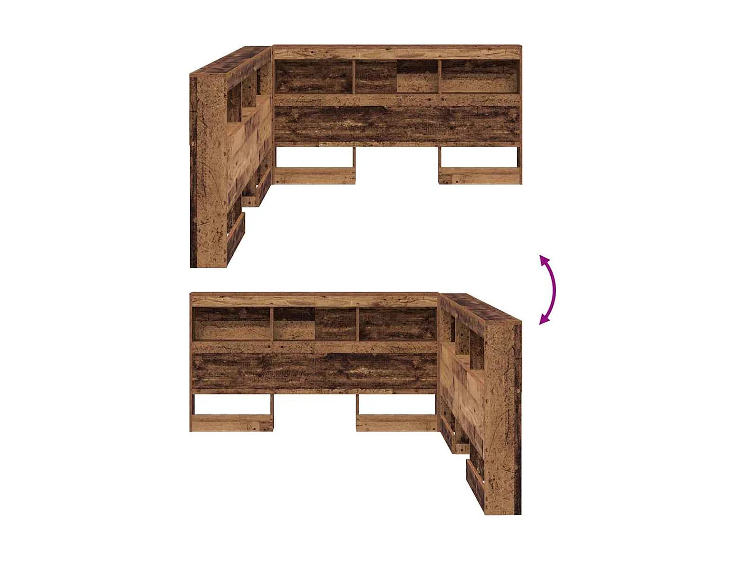Tête de lit de rangement Bois ancien 160 cm Bois d'ingénierie