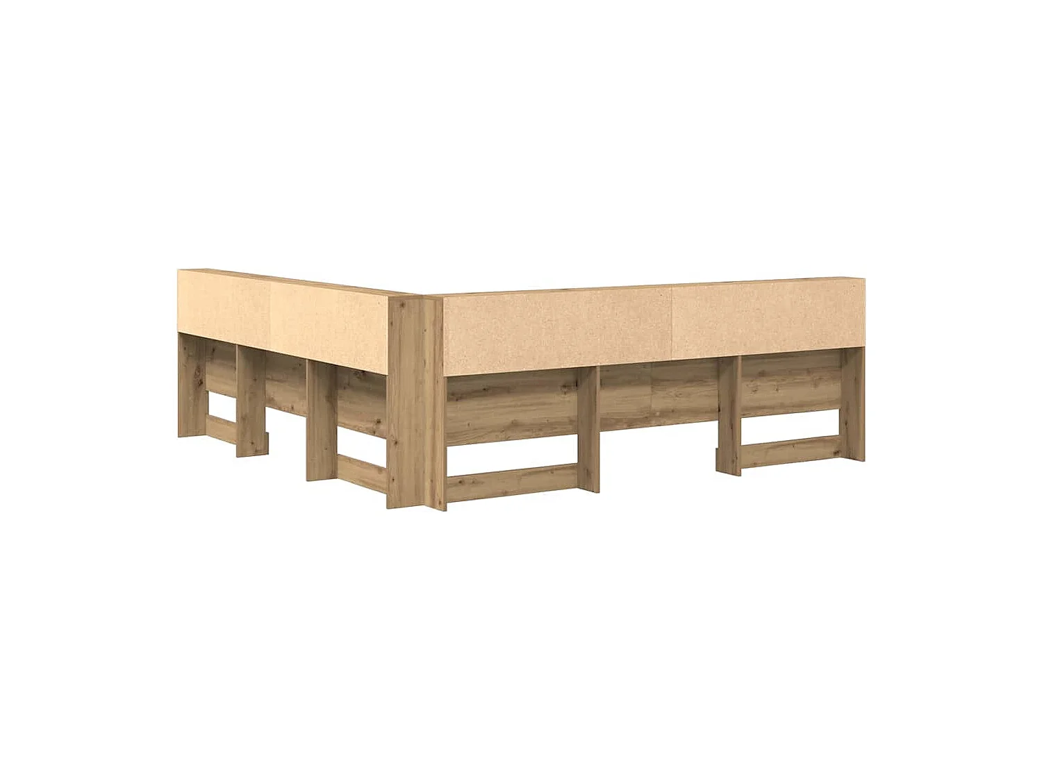 Tête de lit de rangement avec étagère chêne artisanal 180 cm