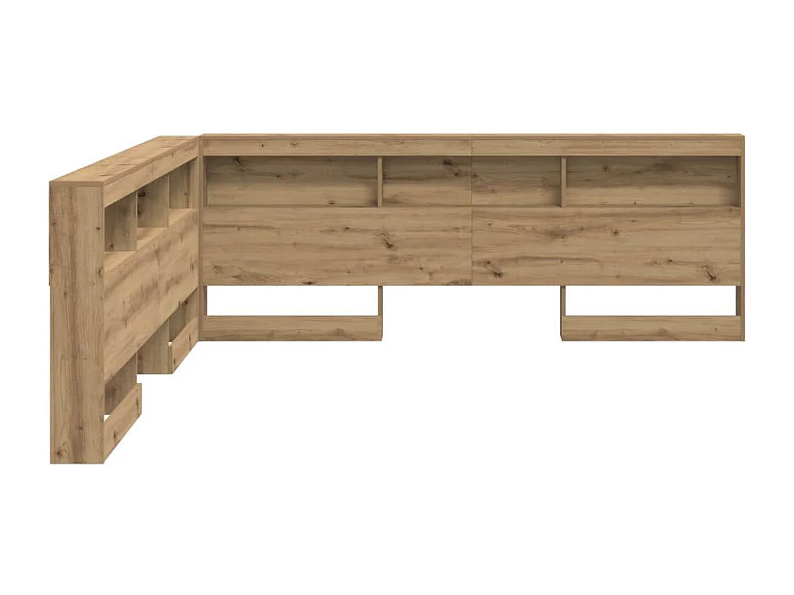 Cabecera de almacenamiento con estante Roble artisan 180 cm
