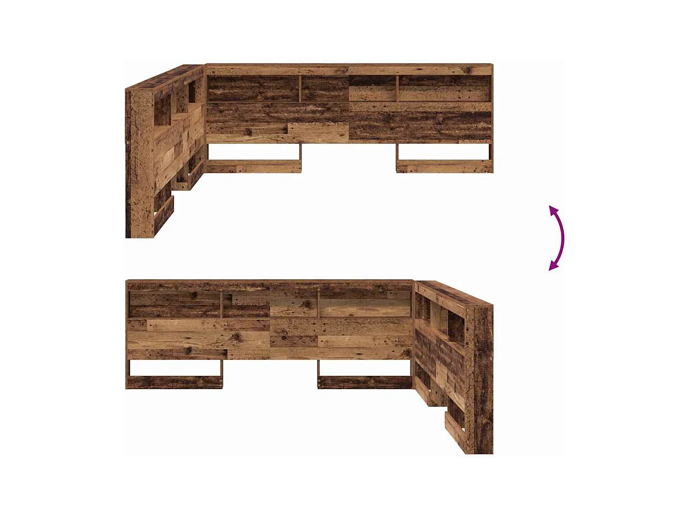 Tête de lit de rangement Bois ancien 200 cm Bois d'ingénierie