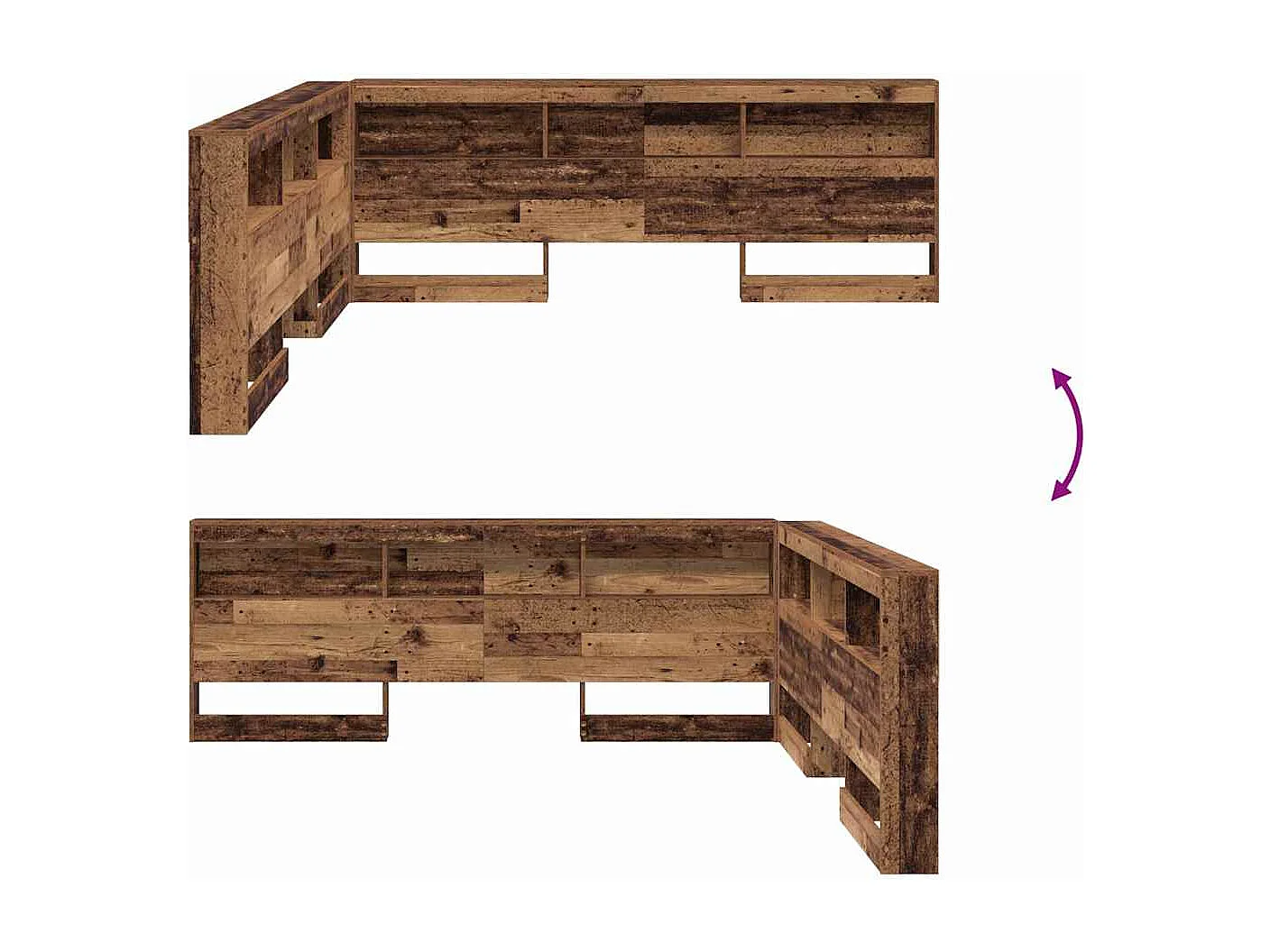 Tête de lit de rangement Bois ancien 200 cm Bois d'ingénierie