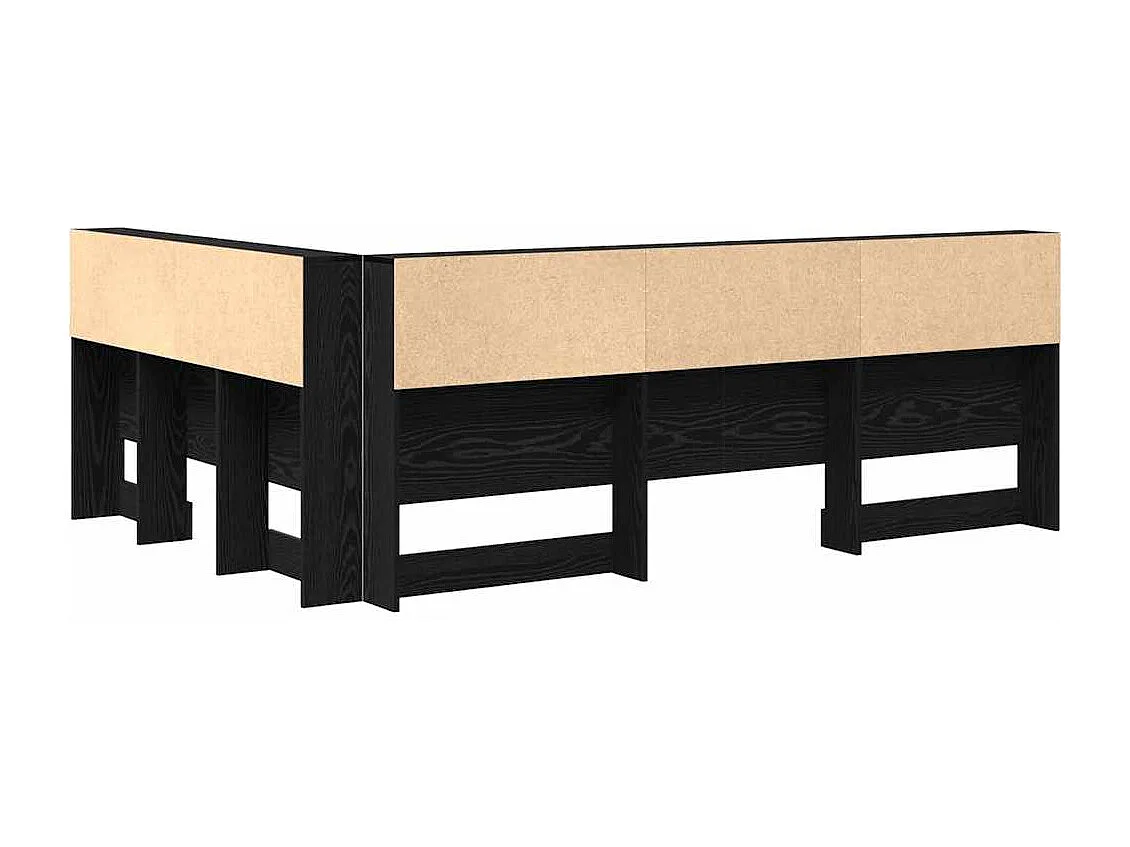 Tête de lit de rangement Chêne noir 140 cm Bois d'ingénierie