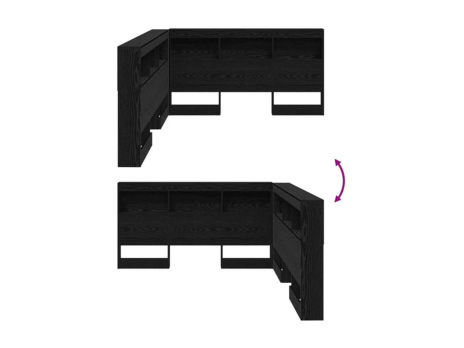 Tête de lit de rangement Chêne noir 140 cm Bois d'ingénierie