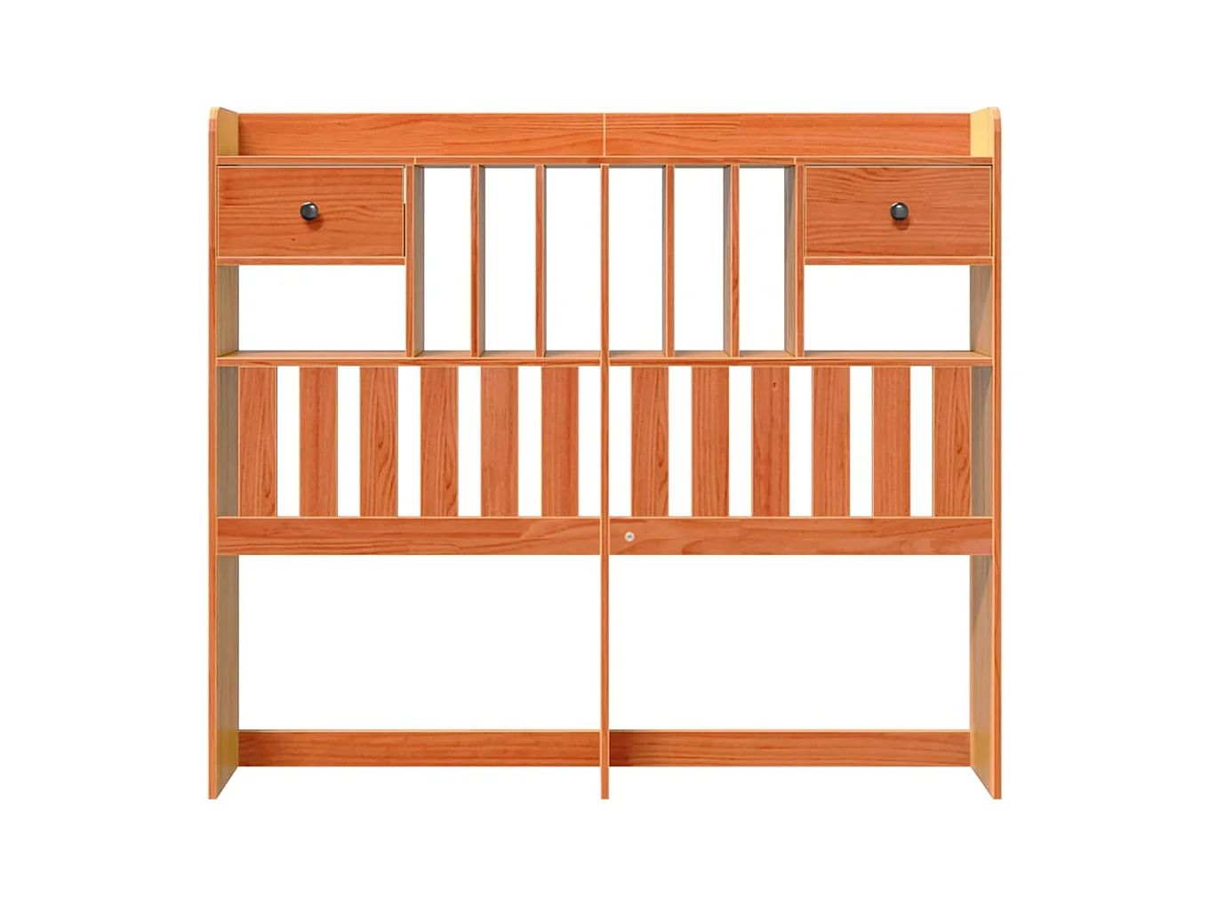 Hoofdbord met opbergruimte 135 cm massief grenenhout wasbruin