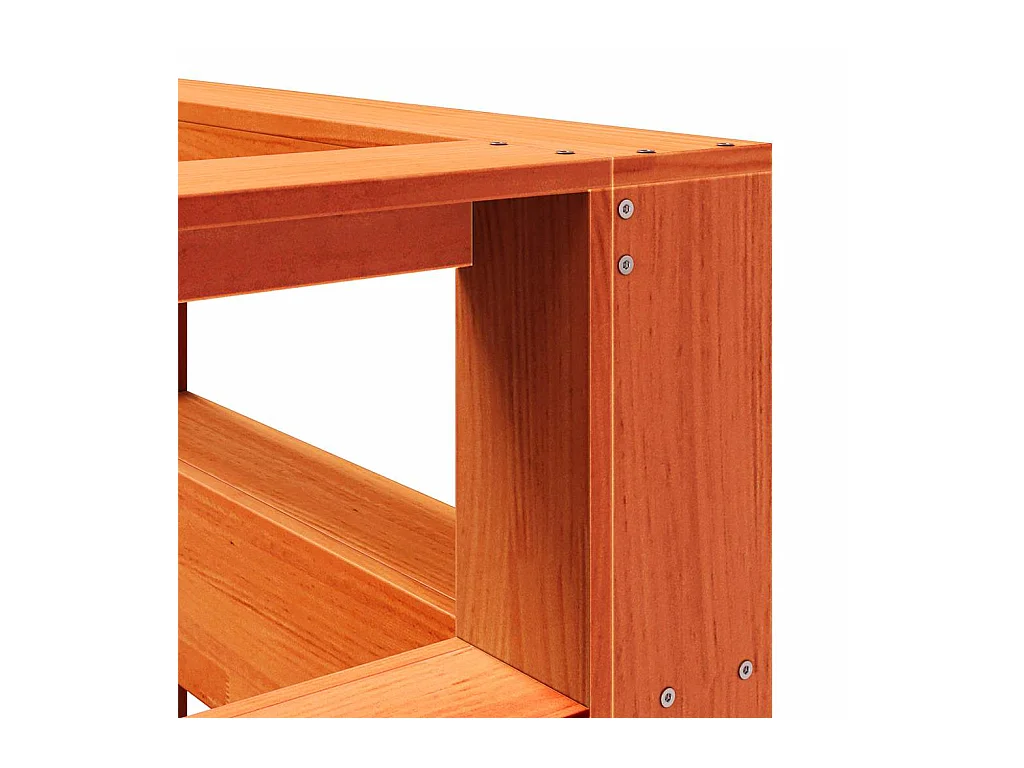 Tête de lit de bibliothèque en forme de L bois massif de pin