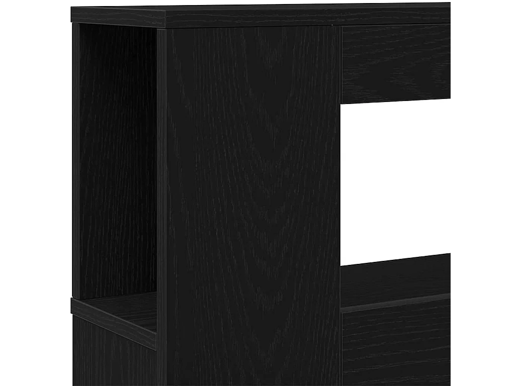 Cabecero LED con estante Roble negro 220 x 18.5 x 103.5 cm