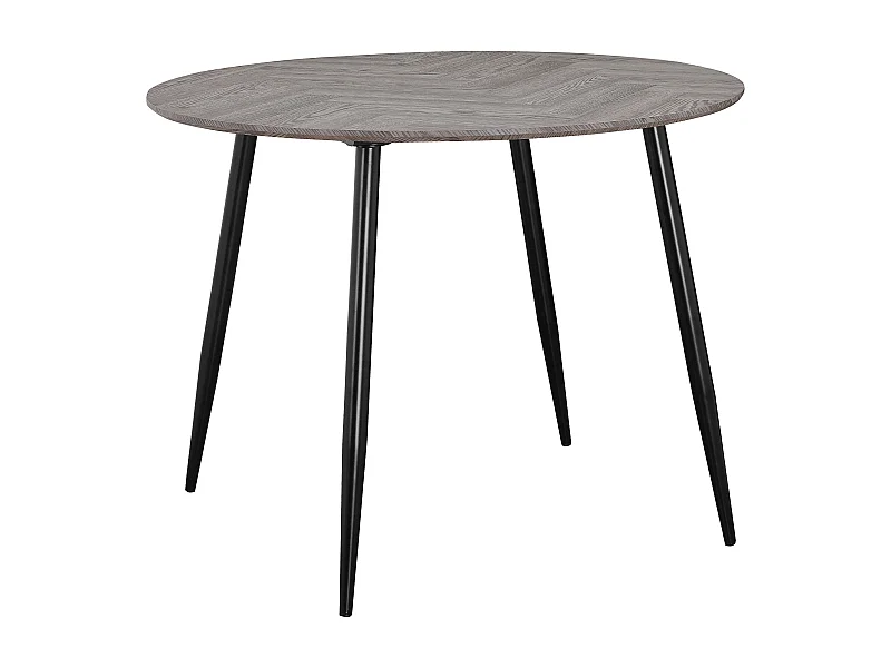 Monza-Eettafel diameter 100 4 personen in visgraatmotief in eiken look wit