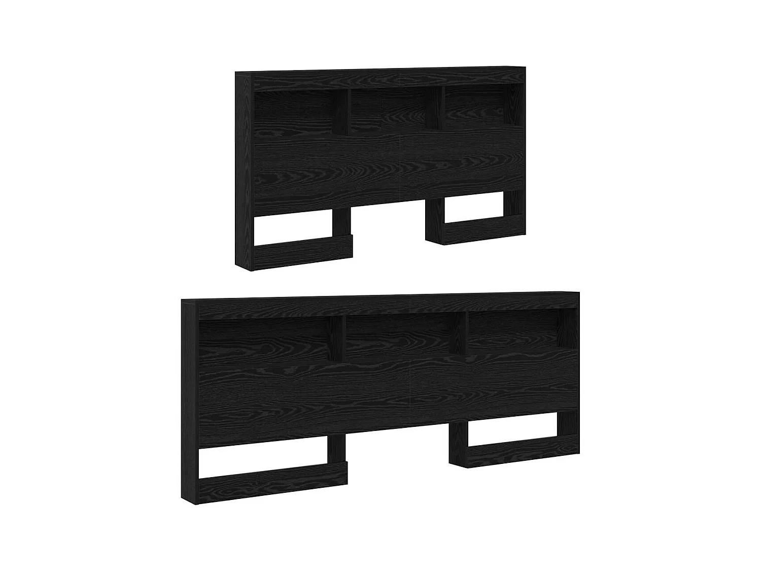 Cabecera de almacenamiento con estante Roble negro 150 cm