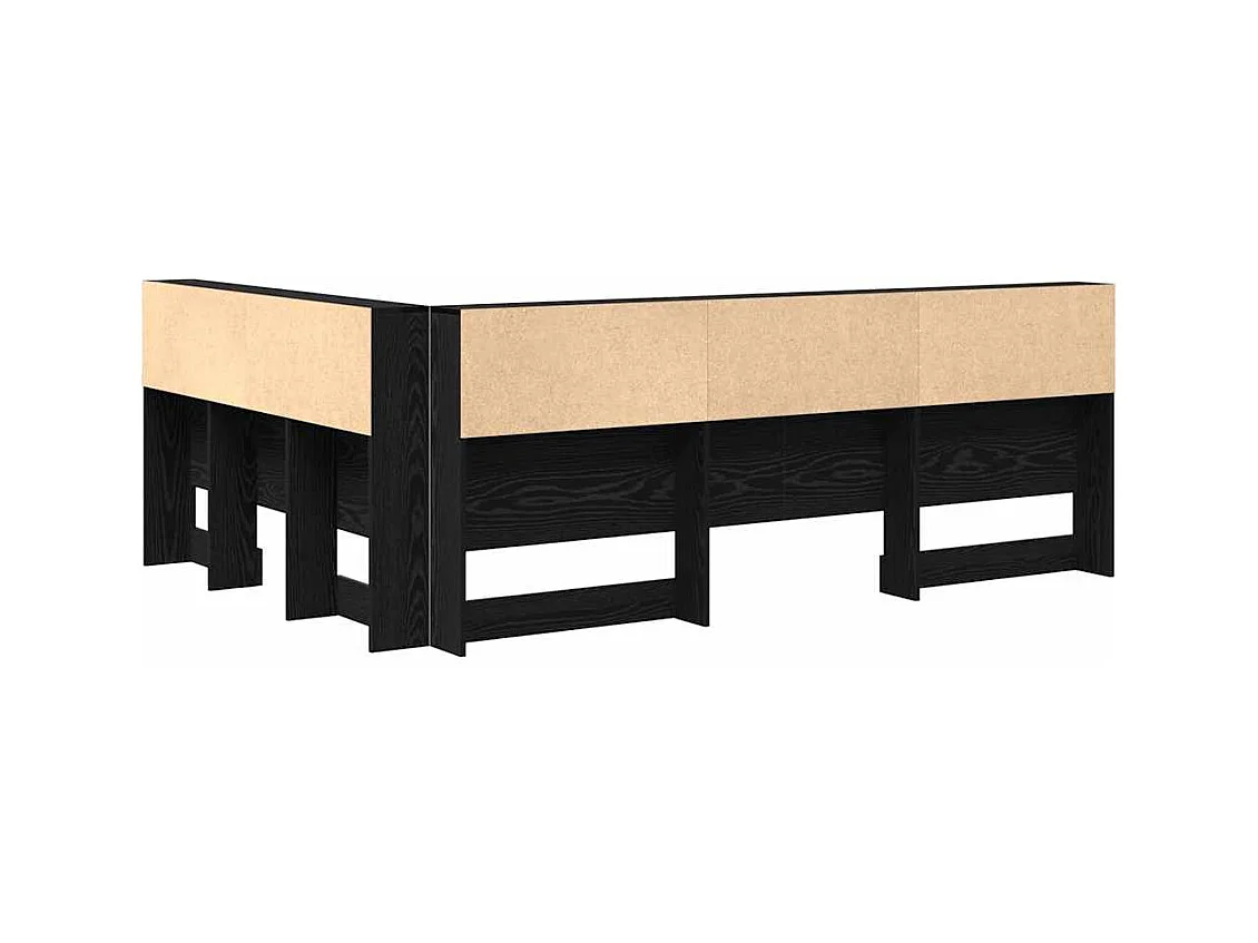 Cabecera de almacenamiento con estante Roble negro 150 cm