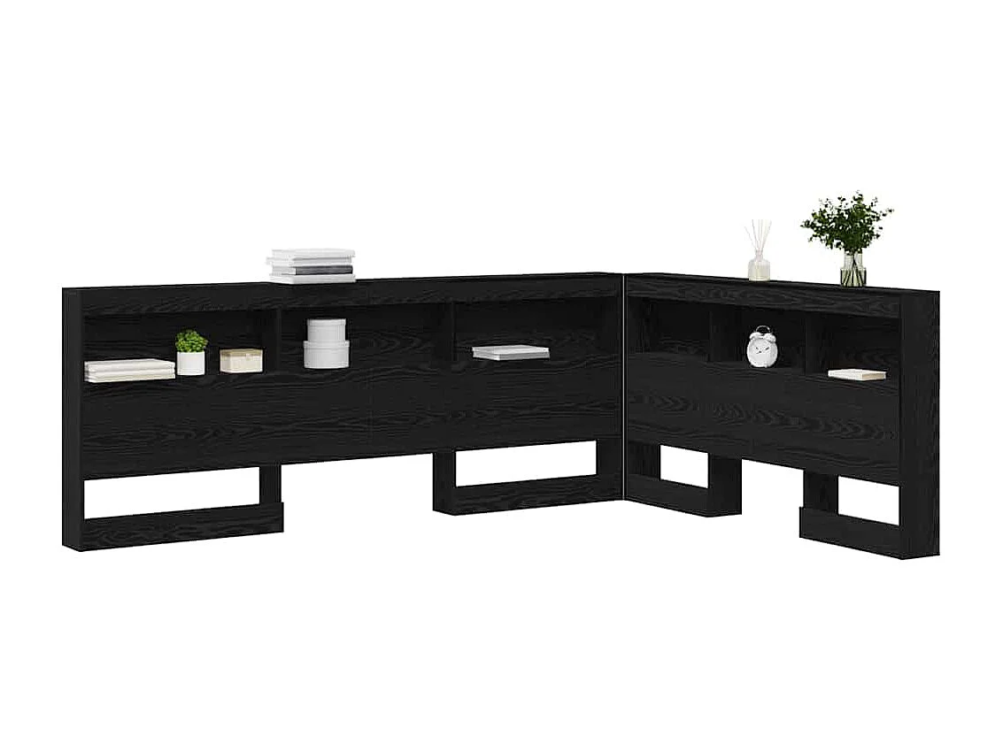 Tête de lit de rangement Chêne noir 150 cm Bois d'ingénierie