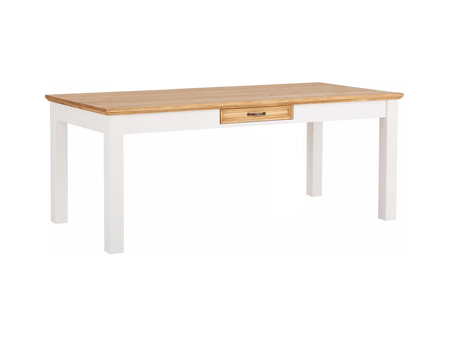 Selma-Eettafel 180 cm met 1 lade in grenen wit