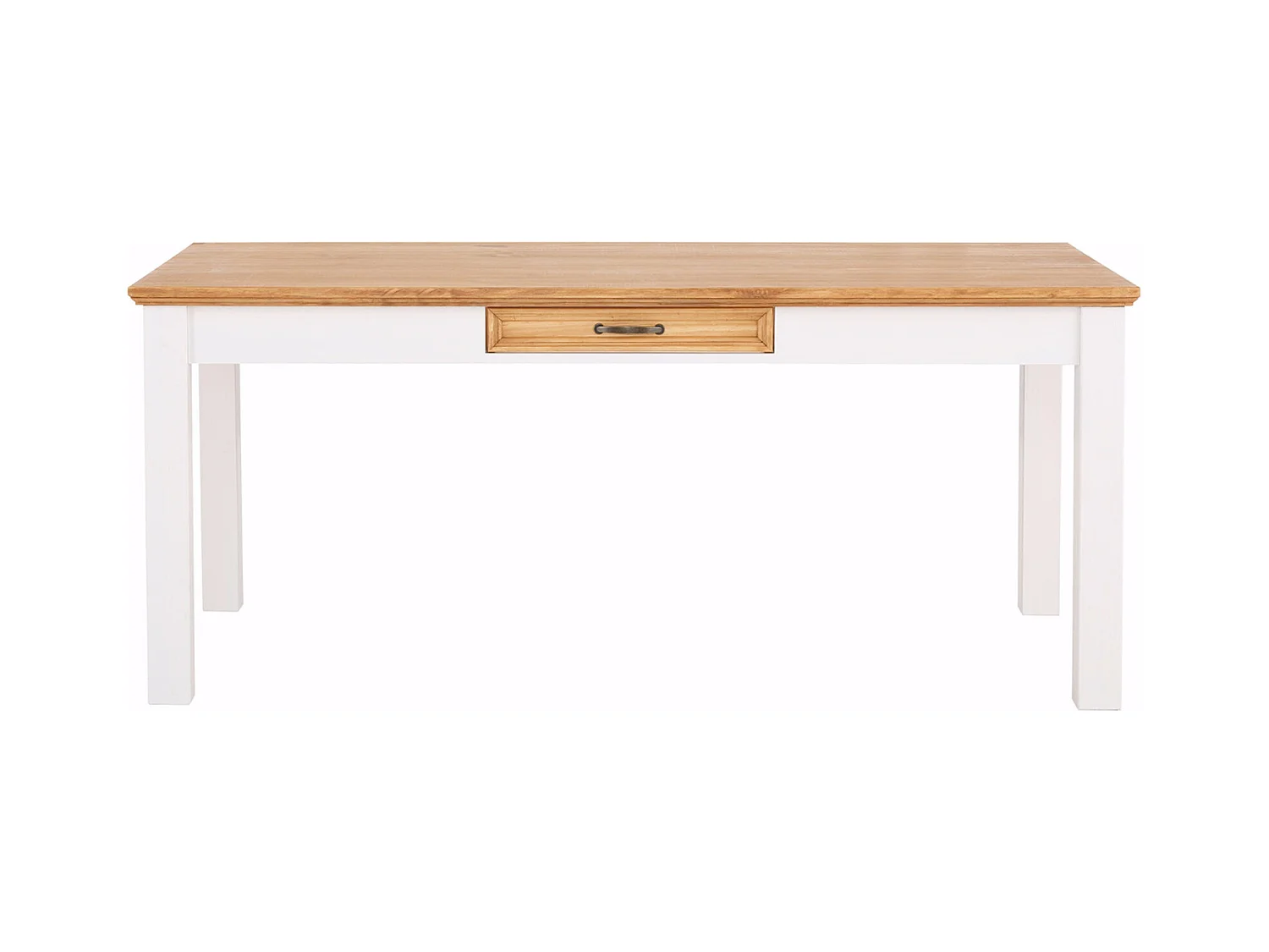 Selma-Eettafel 180 cm met 1 lade in grenen wit