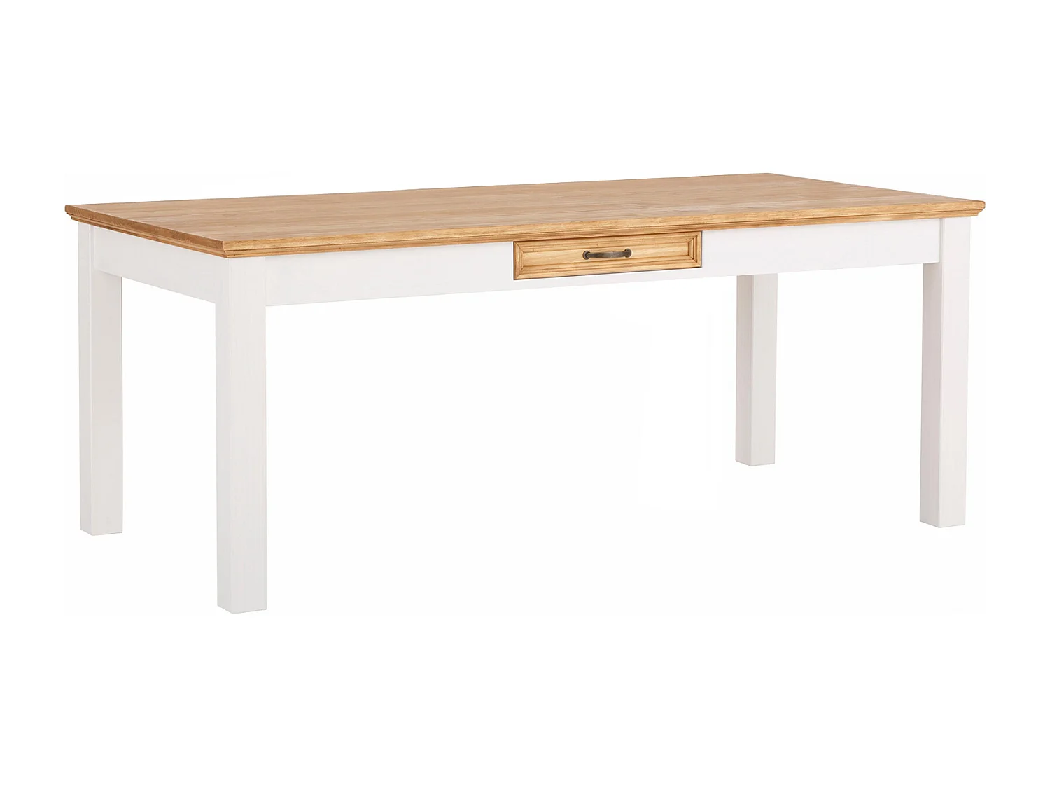 Selma-Eettafel 180 cm met 1 lade in grenen wit