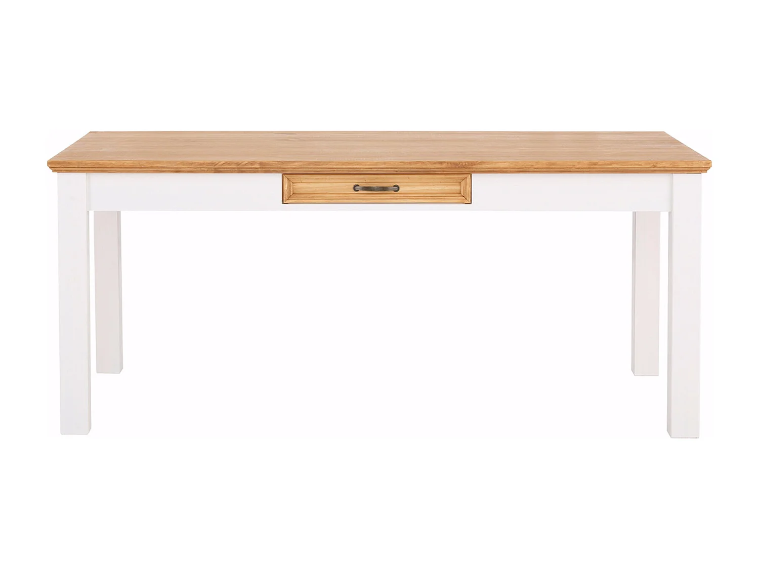 Selma-Eettafel 180 cm met 1 lade in grenen wit