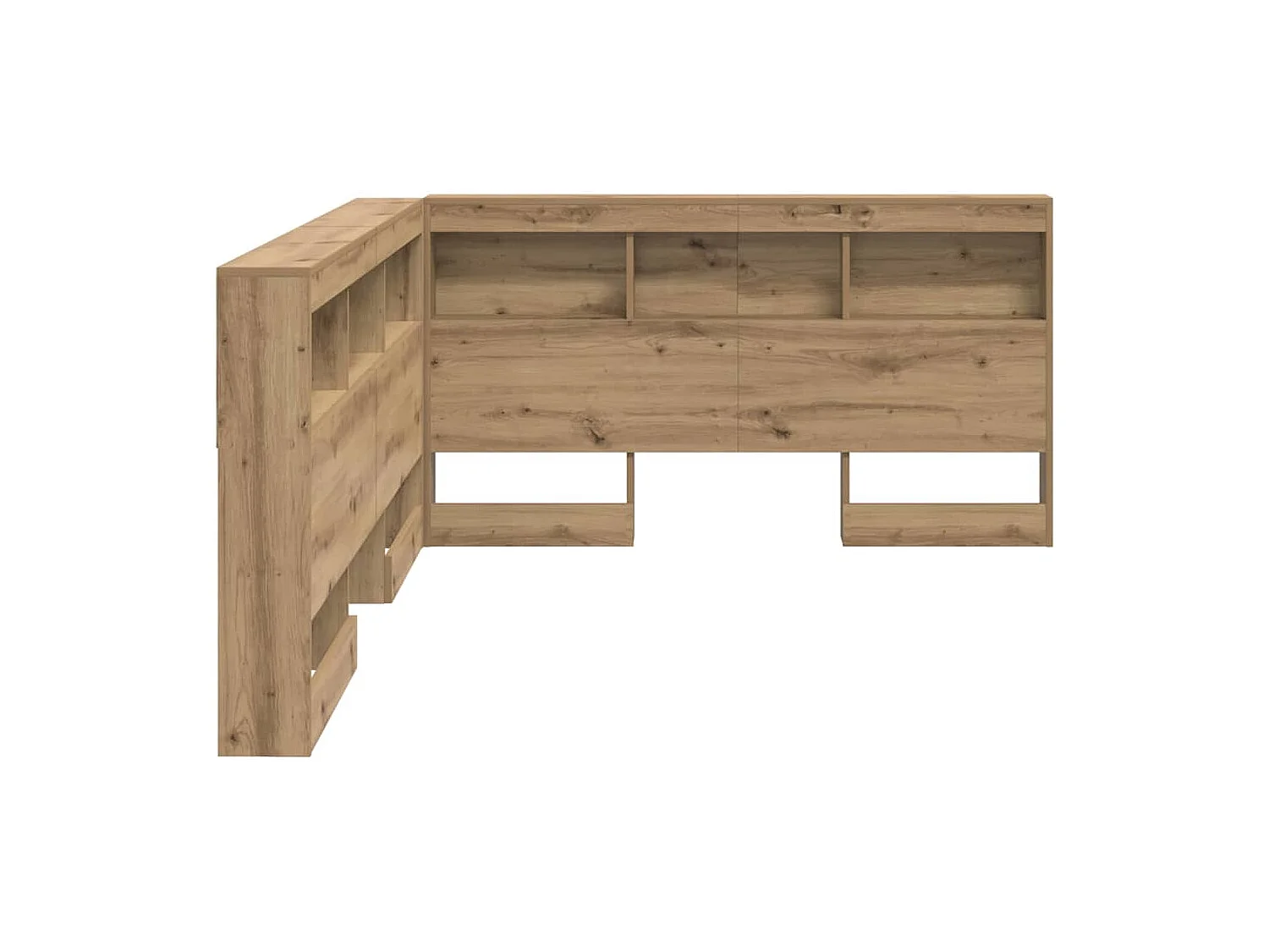 Tête de lit de rangement avec étagère chêne artisanal 140 cm