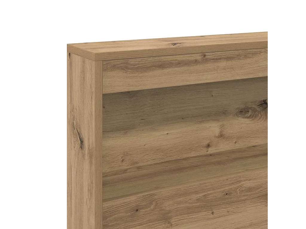Tête de lit de rangement avec étagère chêne artisanal 140 cm