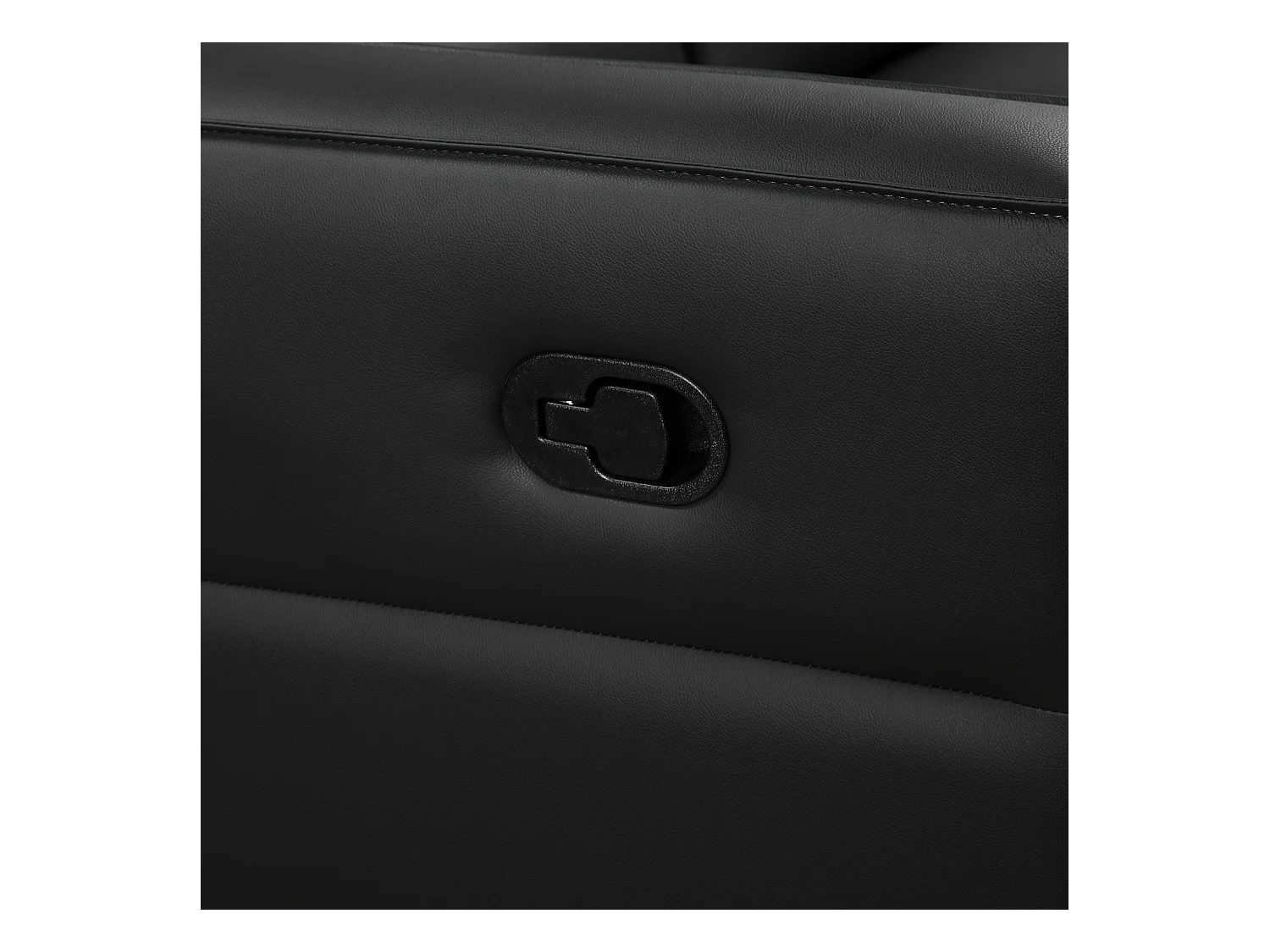 Carpari | Divano a 3 posti con 2 poltrone reclinabili manuali in similpelle nera