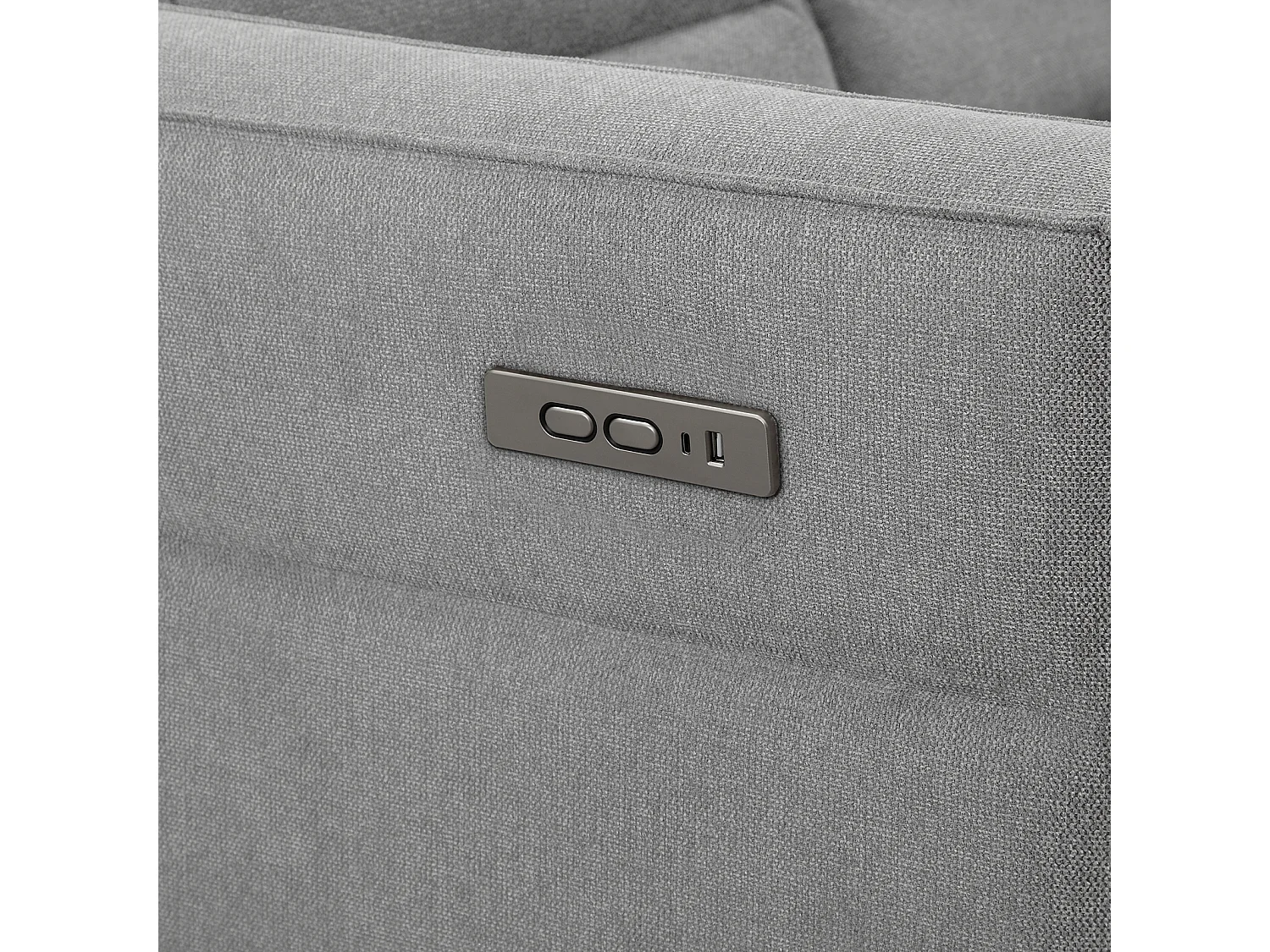 Carpari | 2-Seater Sofa with 1 electric recliner in fabric light grey