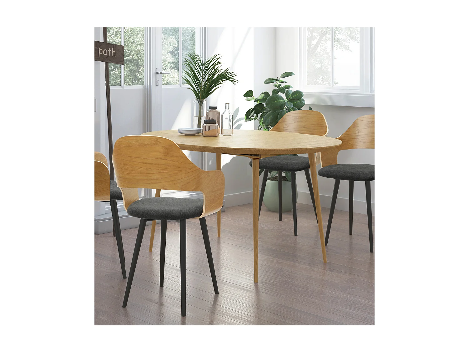 Graham | Tavolo da pranzo con prolunga in effetto legno