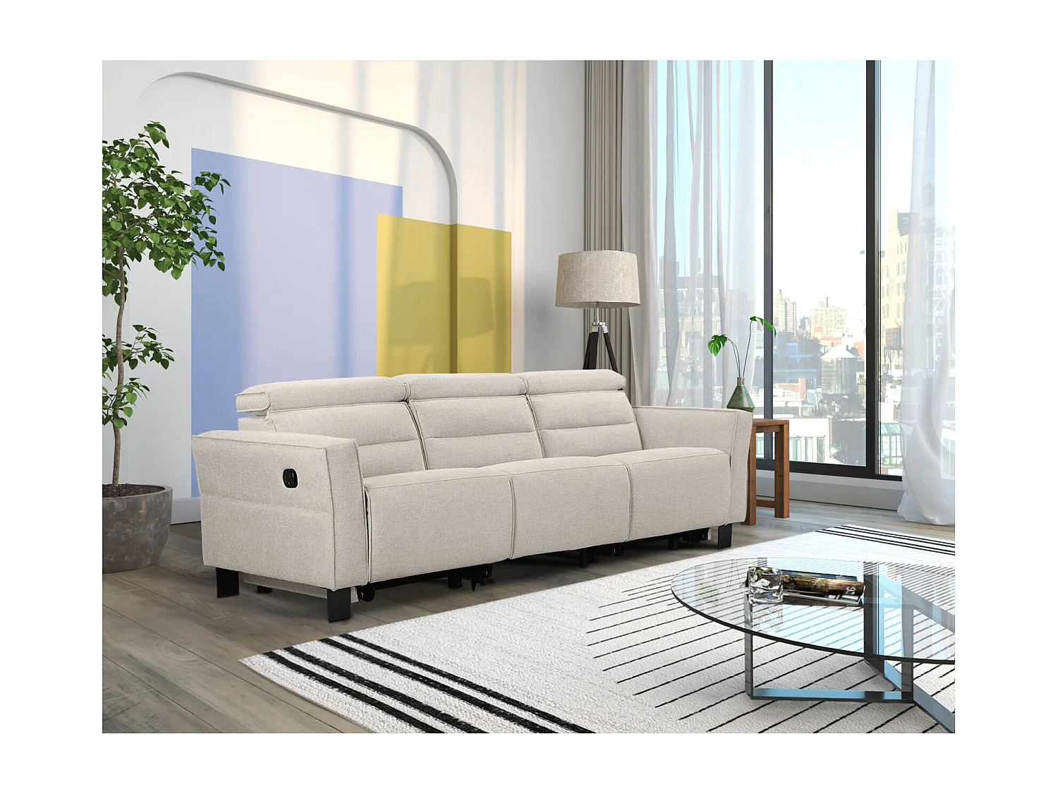 Asmund | Canapé-lit avec coin couché 160x202 cm aspect ligne anthracite