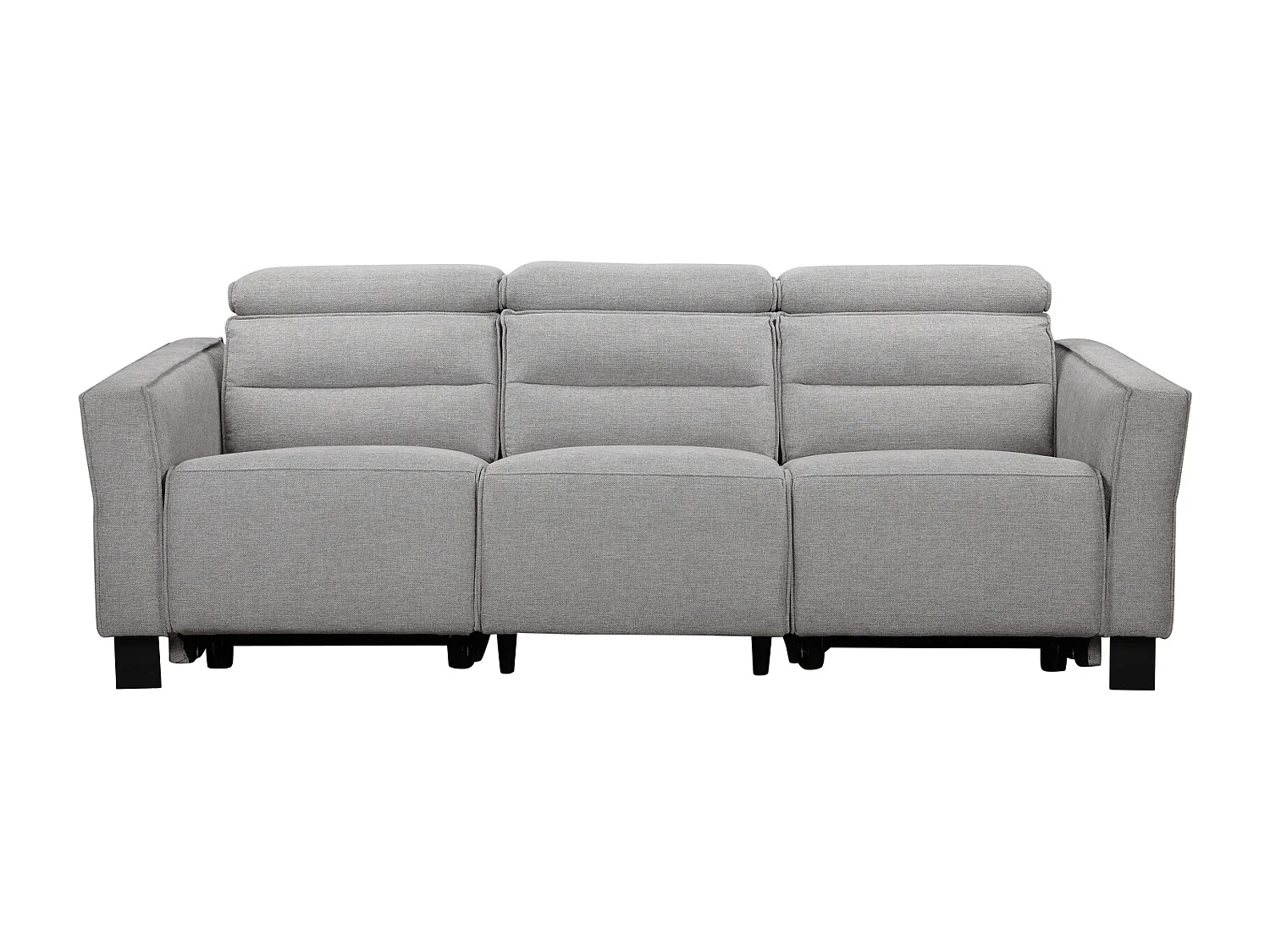 Lund | Canapé 3 places avec 2 fauteuils inclinables électriques en tissu anthracite