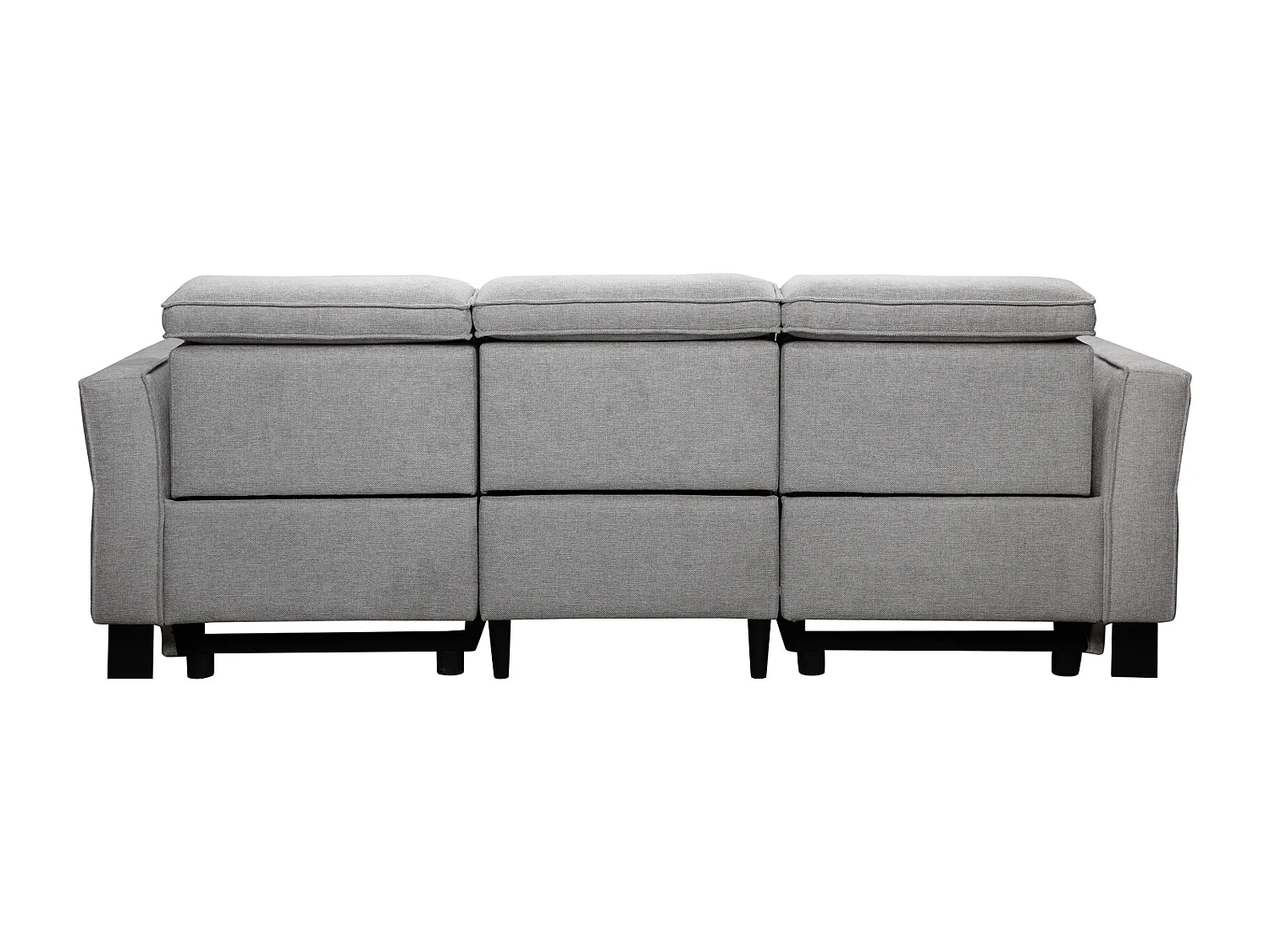 Lund | Canapé 3 places avec 2 fauteuils inclinables électriques en tissu anthracite